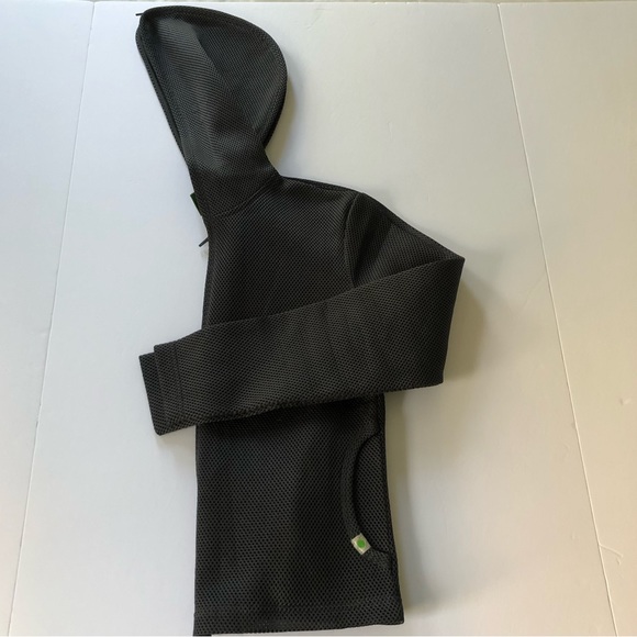 Unusual rare nylon hoodie by Alex Goes connecting zippers, 2 front pockets sz S - Picture 6 of 15